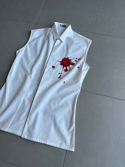 Dior Homme SS02 "Red/Boys don't cry' Bloodwound button up shirt