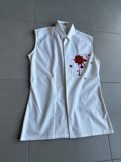 Dior Homme SS02 "Red/Boys don't cry' Bloodwound button up shirt