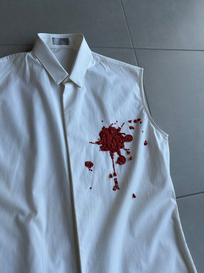 Dior Homme SS02 "Red/Boys don't cry' Bloodwound button up shirt