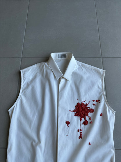 Dior Homme SS02 "Red/Boys don't cry' Bloodwound button up shirt