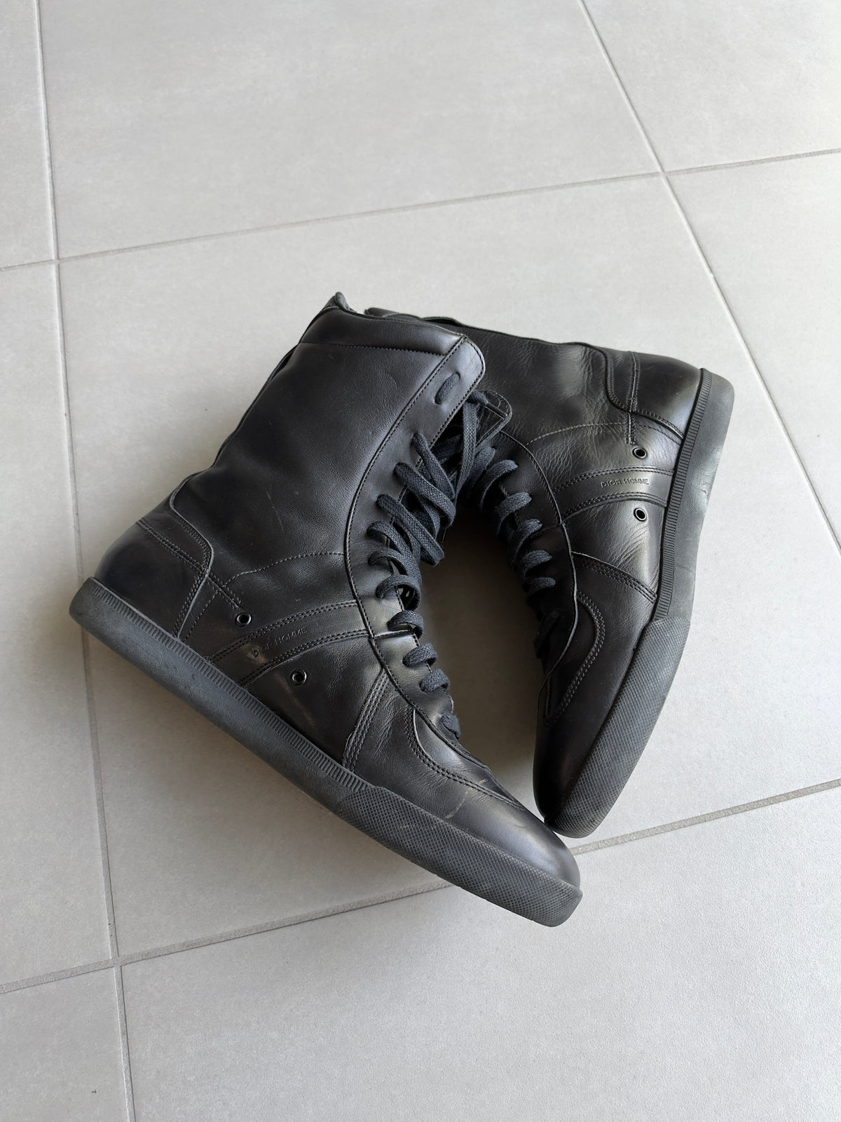 Dior Homme AW03 “Luster” High-top boxer leather sneakers