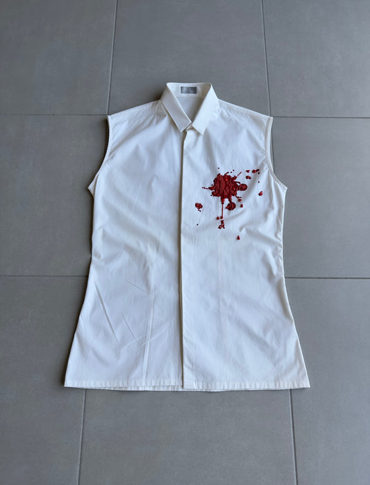 Dior Homme SS02 "Red/Boys don't cry' Bloodwound button up shirt