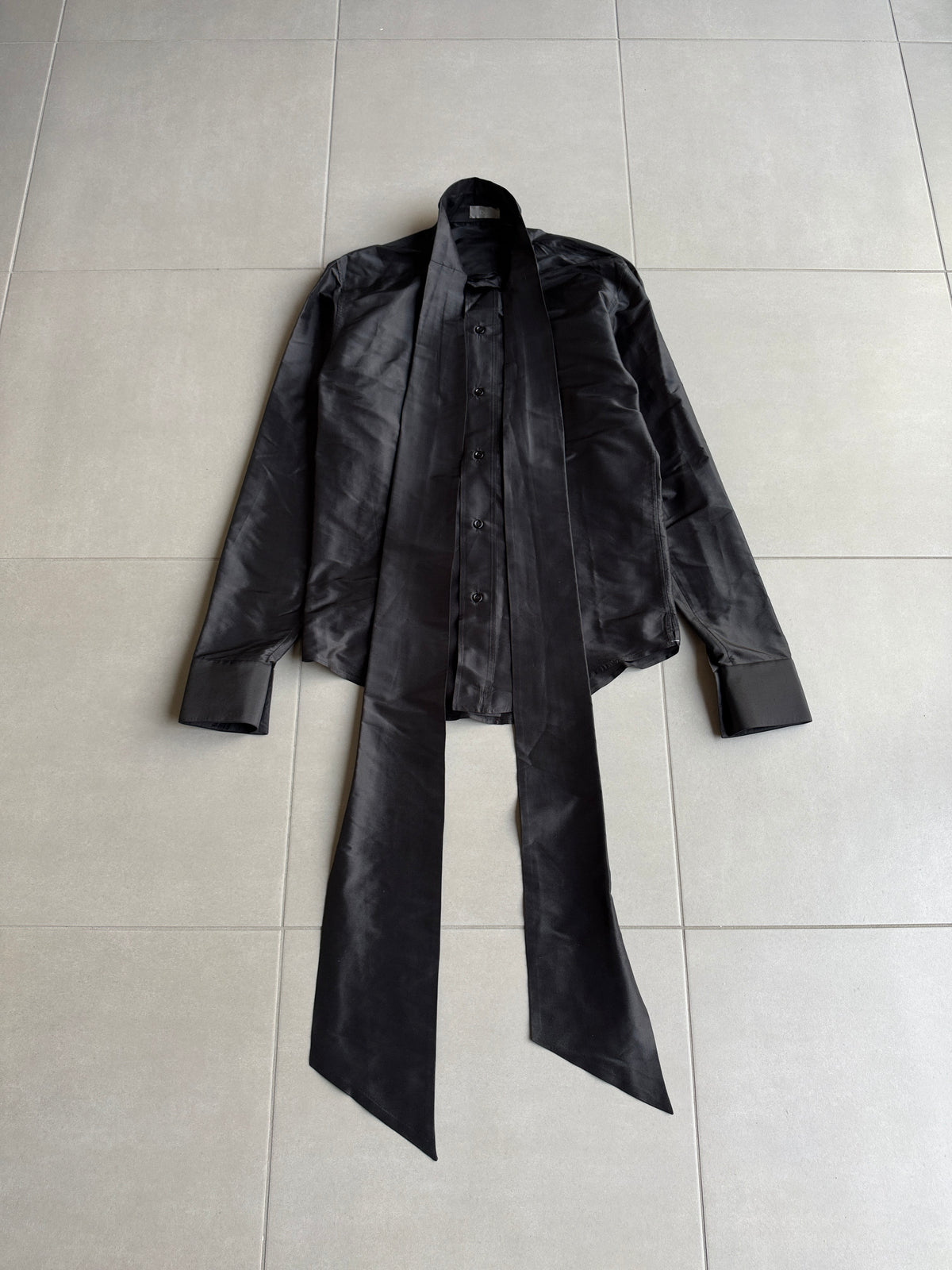 Dior Homme AW05 “in the morning” silk Pussybow shirt