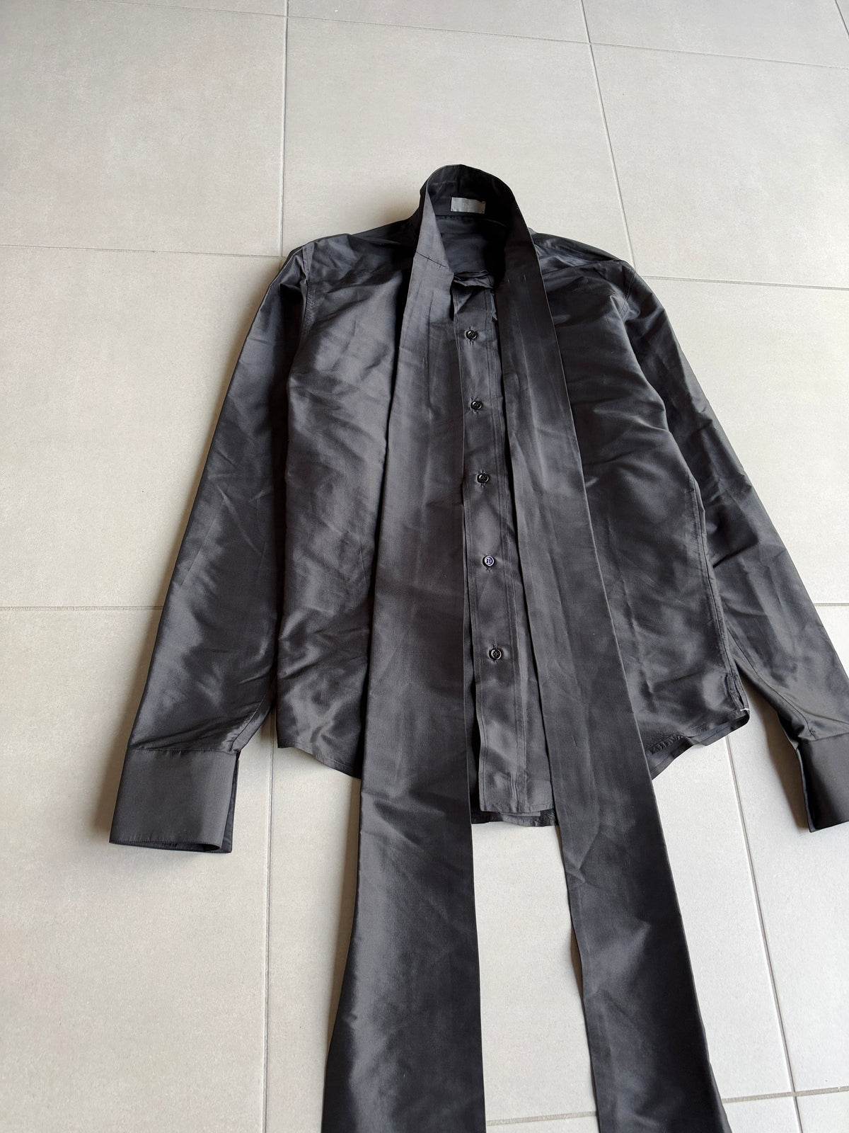 Dior Homme AW05 “in the morning” silk Pussybow shirt