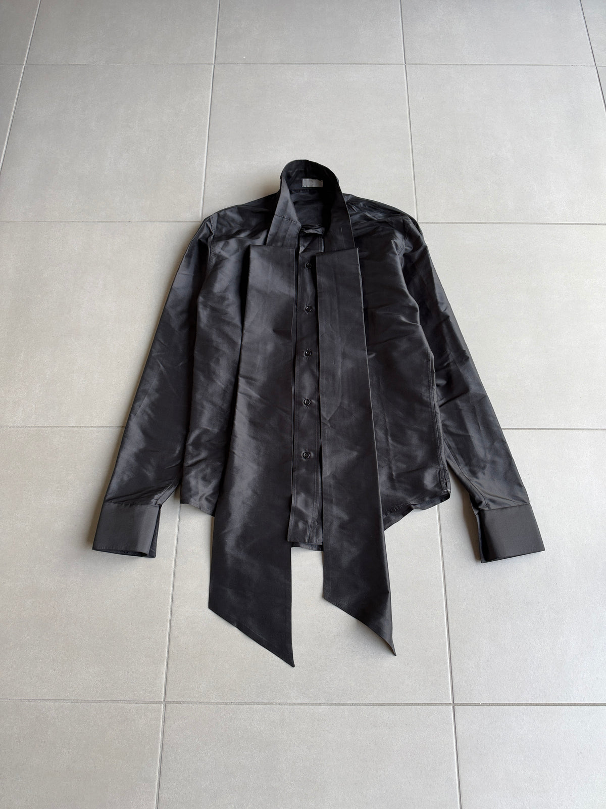 Dior Homme AW05 “in the morning” silk Pussybow shirt