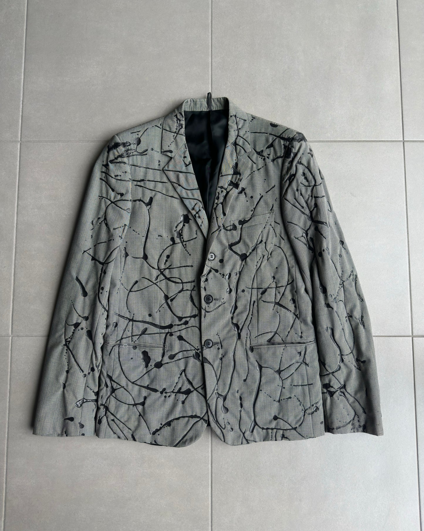 Dior Homme AW07 “Navigate” painted houndstooth jacket