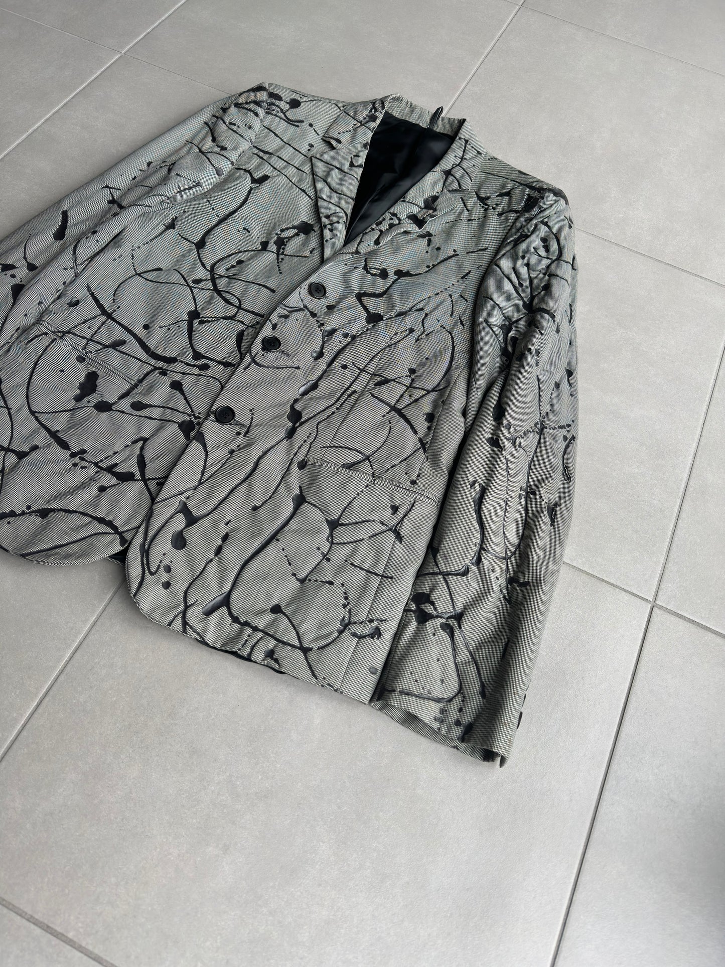 Dior Homme AW07 “Navigate” painted houndstooth jacket