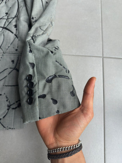 Dior Homme AW07 “Navigate” painted houndstooth jacket