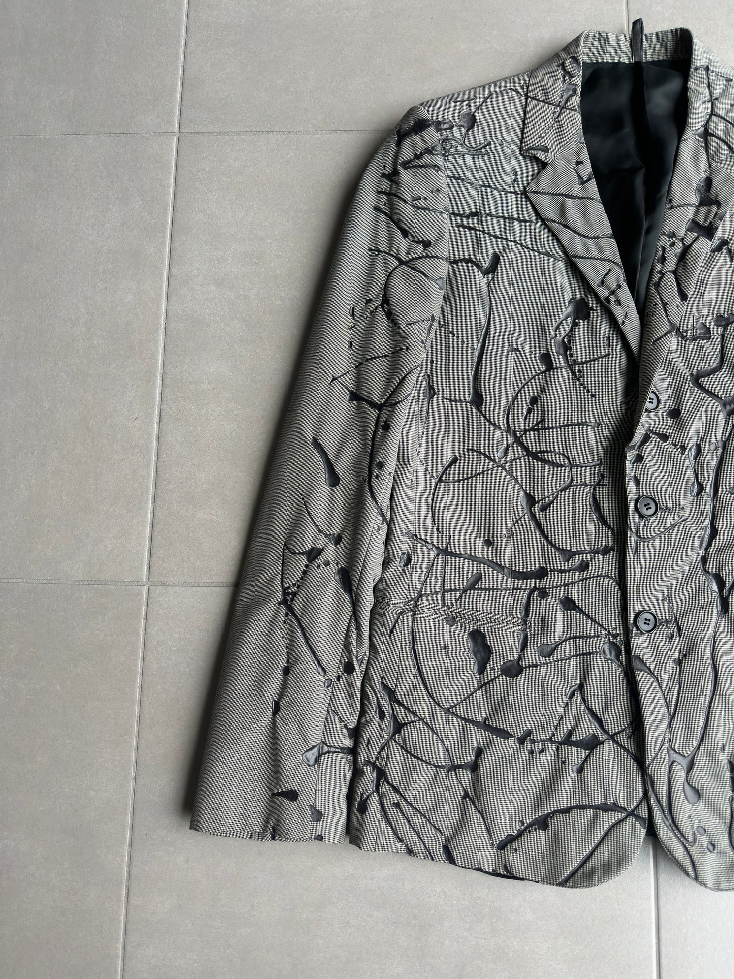 Dior Homme AW07 “Navigate” painted houndstooth jacket