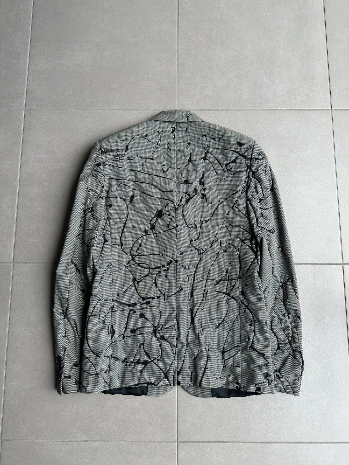 Dior Homme AW07 “Navigate” painted houndstooth jacket