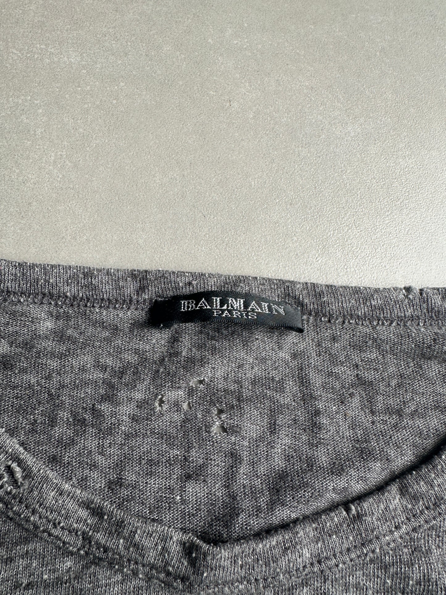 Balmain Homme SS10 Distressed longsleeve
