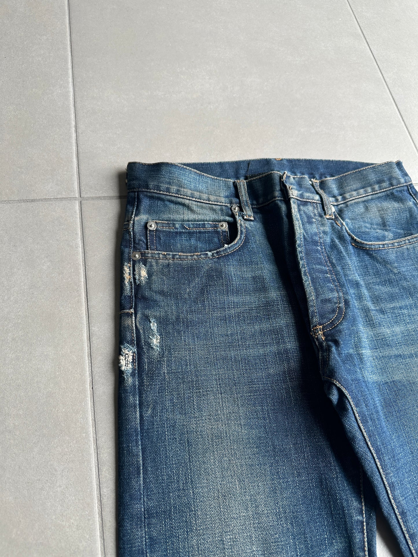 Dior Homme SS05 “BECK/Untitled” whiskered rust washed denim