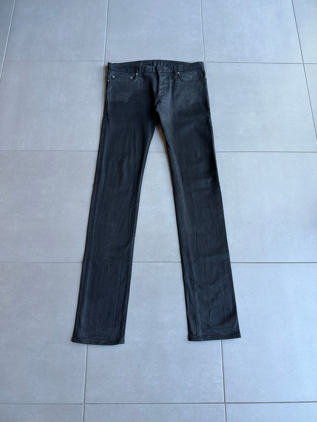 Dior Homme AW07 "navigate" polyurethane wax coated jeans