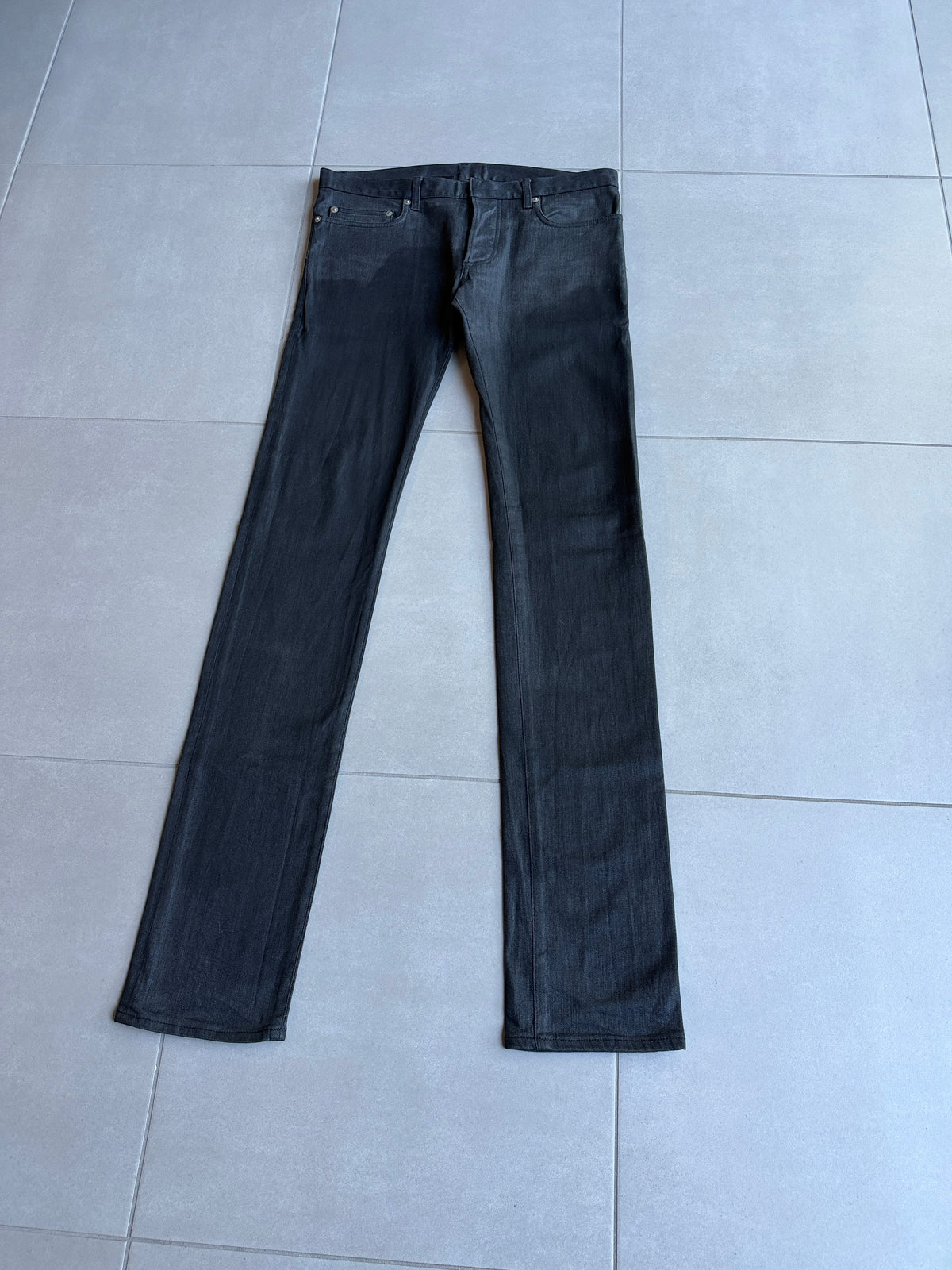 Dior Homme AW07 "navigate" polyurethane wax coated jeans