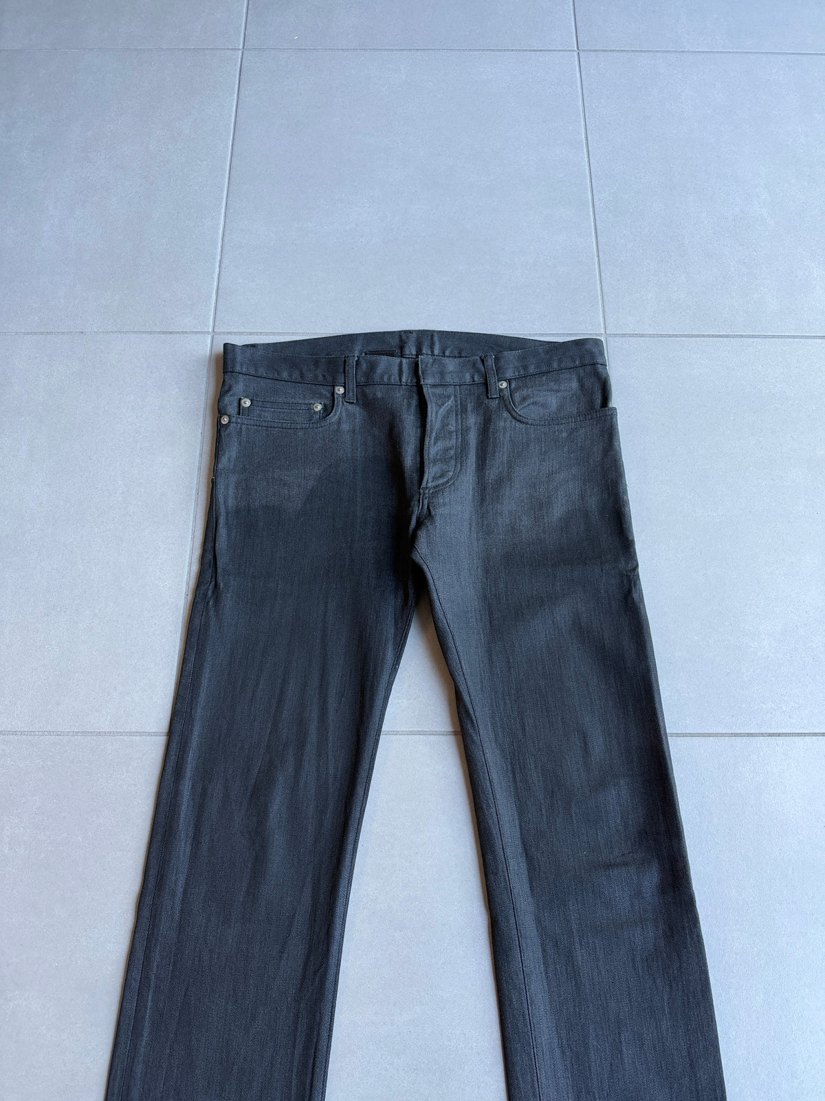 Dior Homme AW07 "navigate" polyurethane wax coated jeans