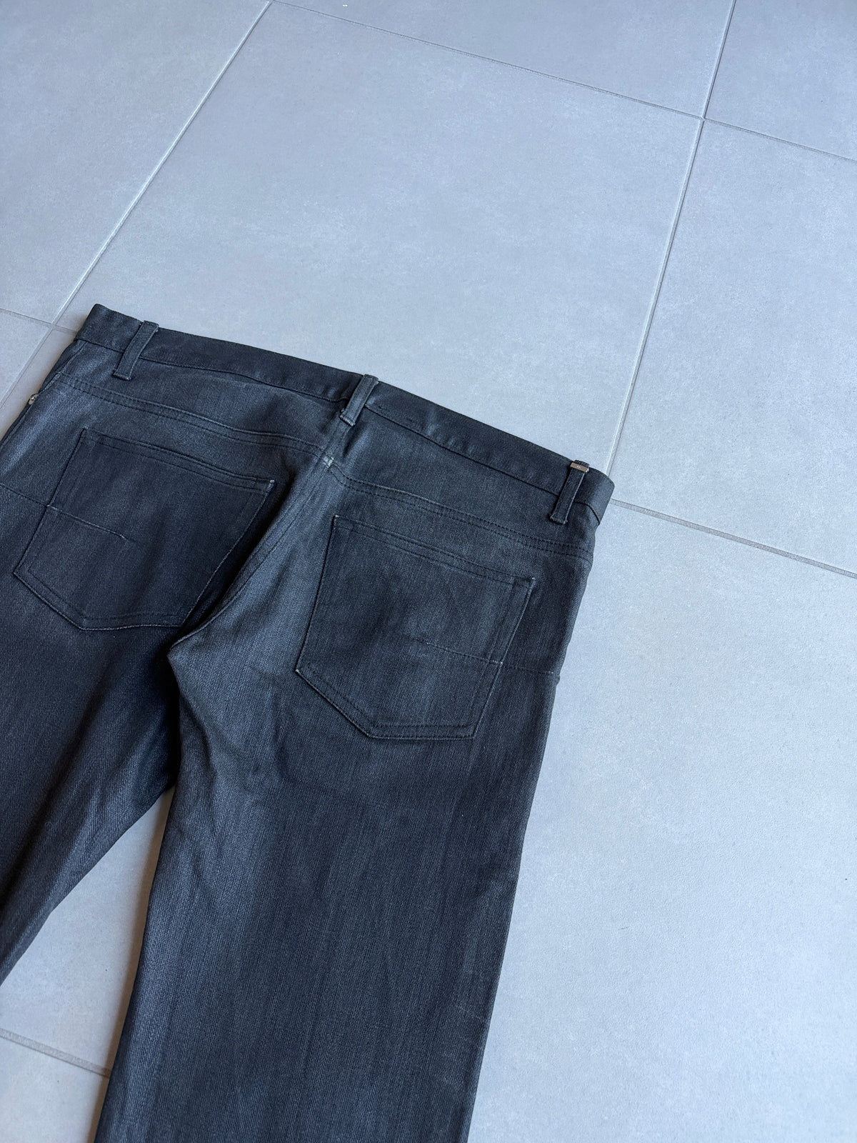 Dior Homme AW07 "navigate" polyurethane wax coated jeans