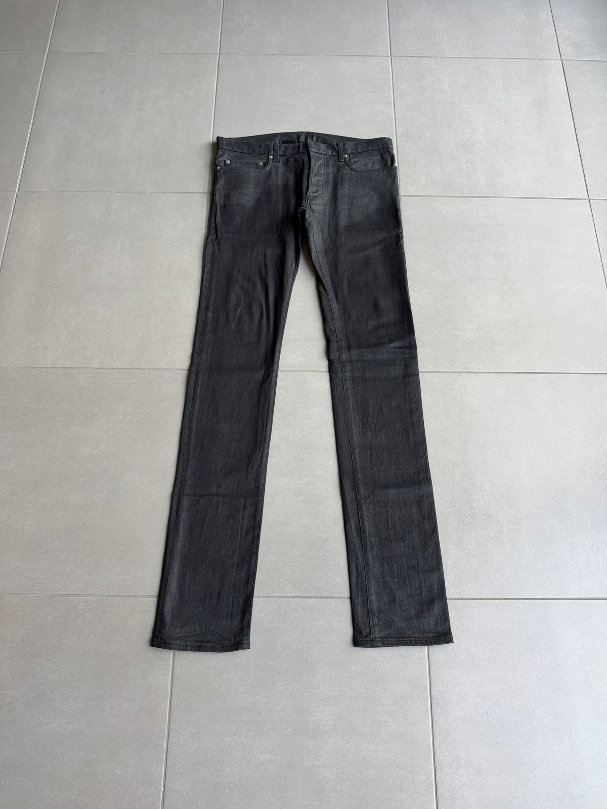 Dior Homme AW07 "navigate" polyurethane wax coated jeans