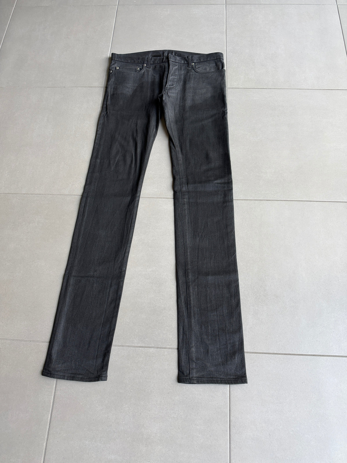 Dior Homme AW07 "navigate" polyurethane wax coated jeans