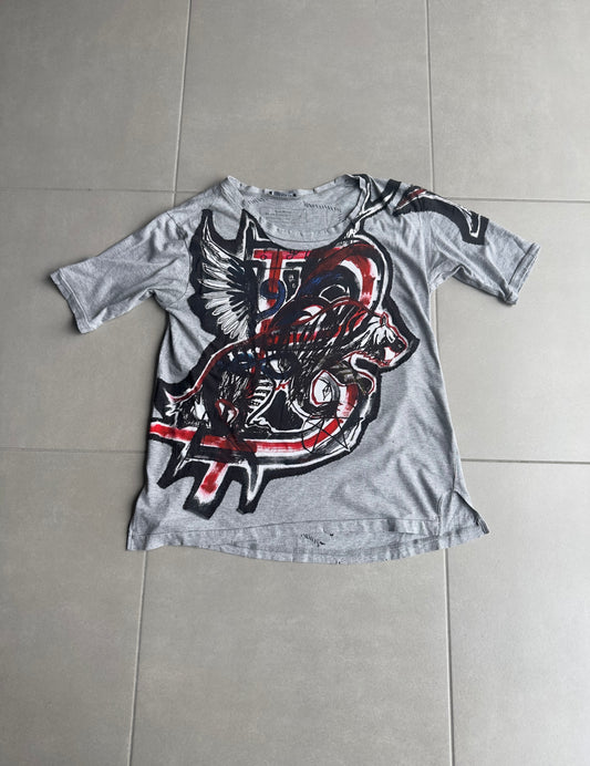 Balmain SS11 distressed graffiti T-shirt