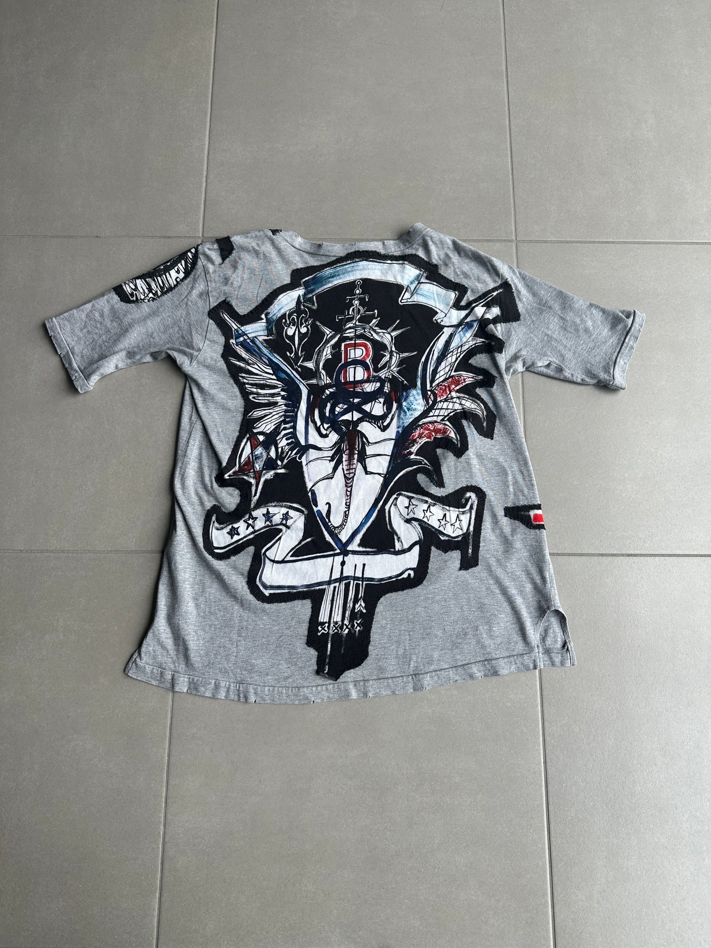 Balmain SS11 distressed graffiti T-shirt