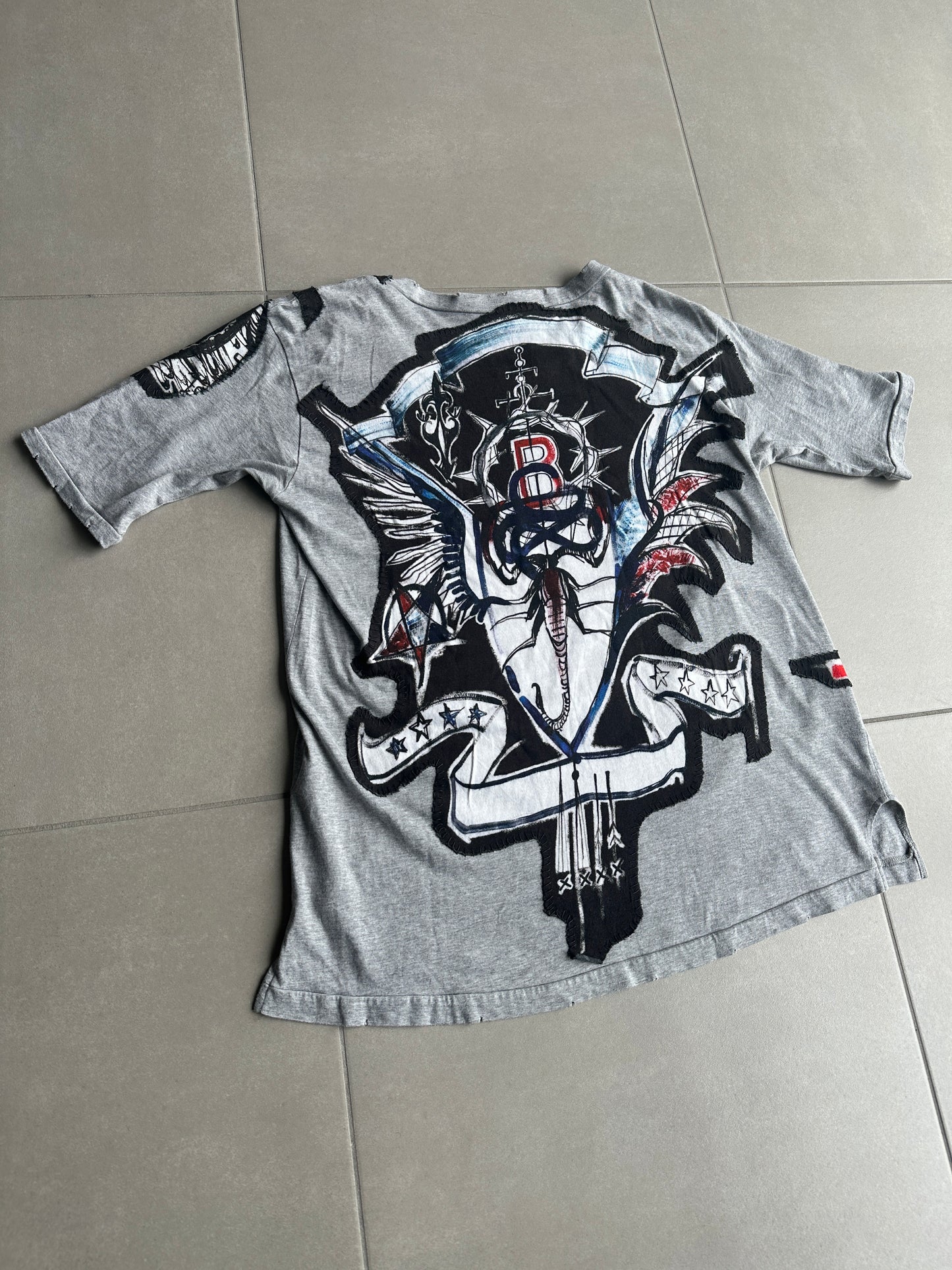 Balmain SS11 distressed graffiti T-shirt