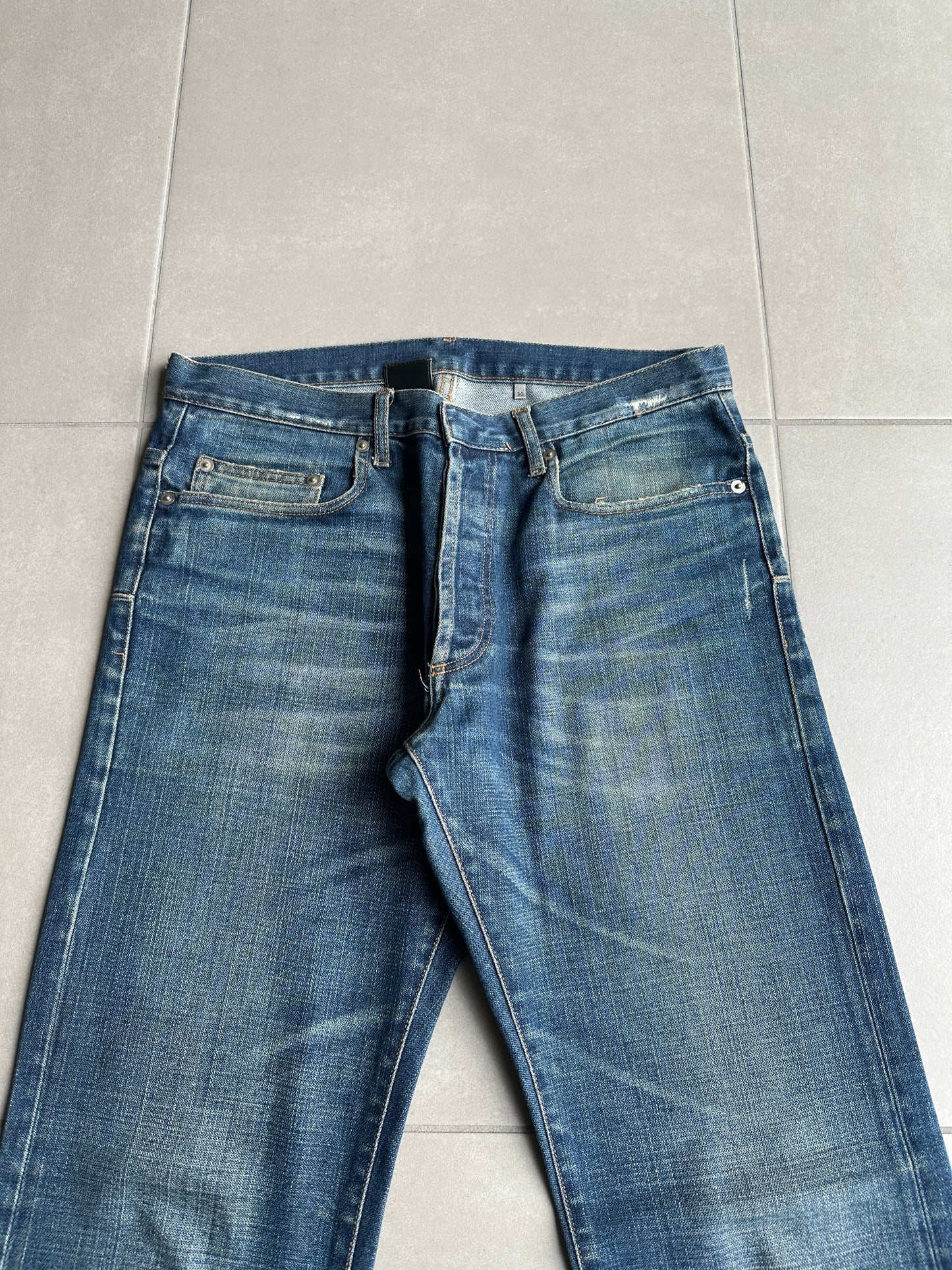 Dior homme AW04 “Victim of the crime” whiskered washed denim