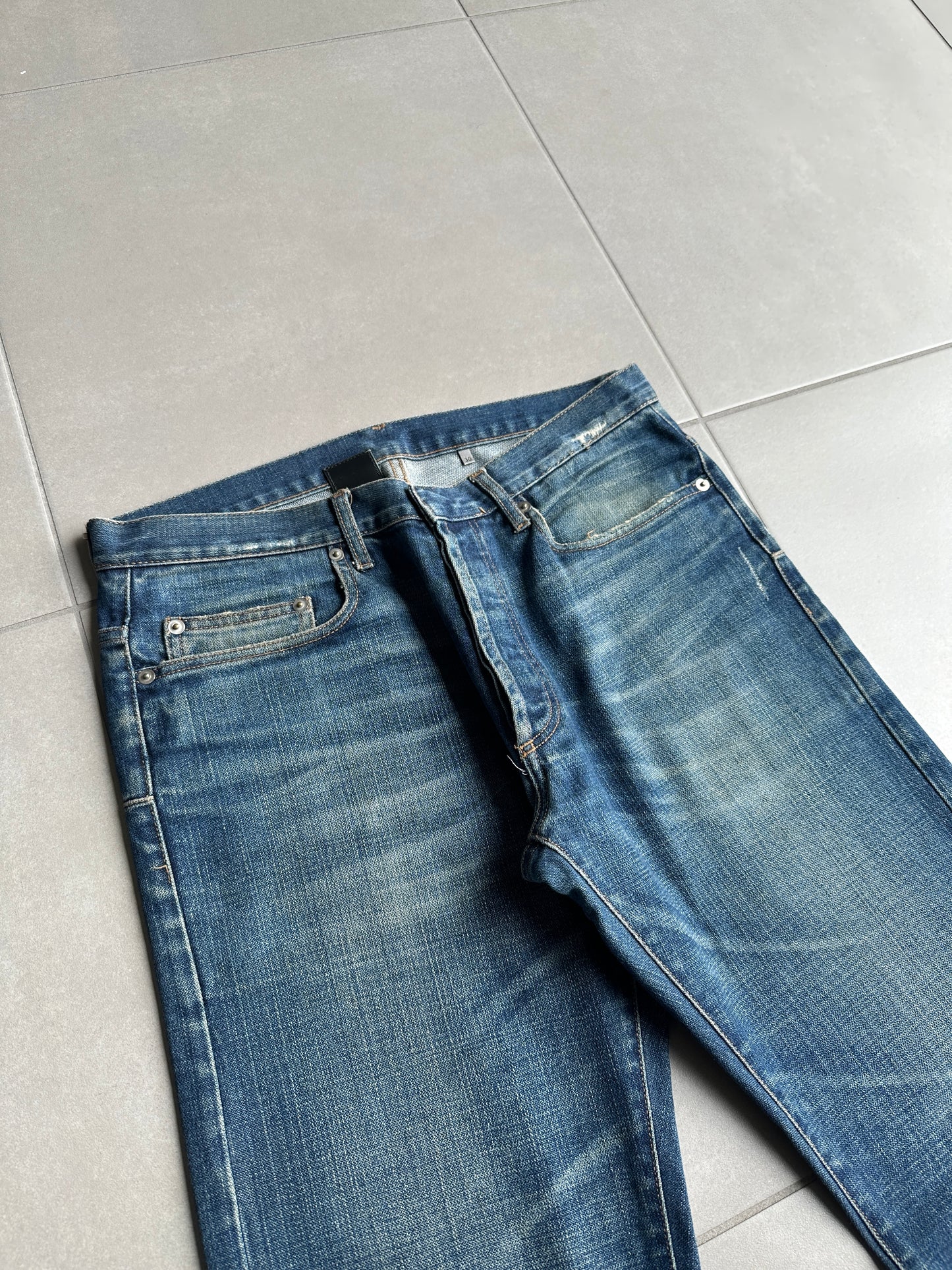 Dior homme AW04 “Victim of the crime” whiskered washed denim