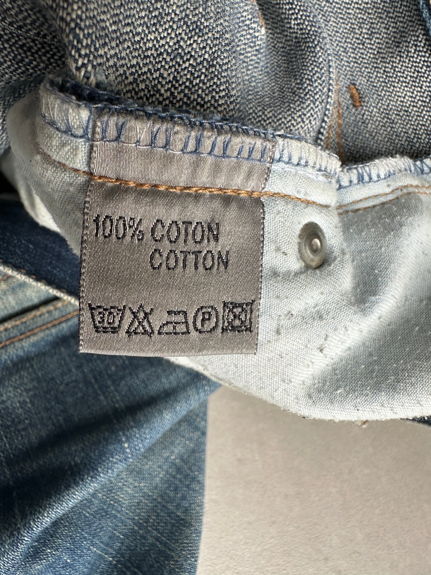Dior homme AW04 “Victim of the crime” whiskered washed denim