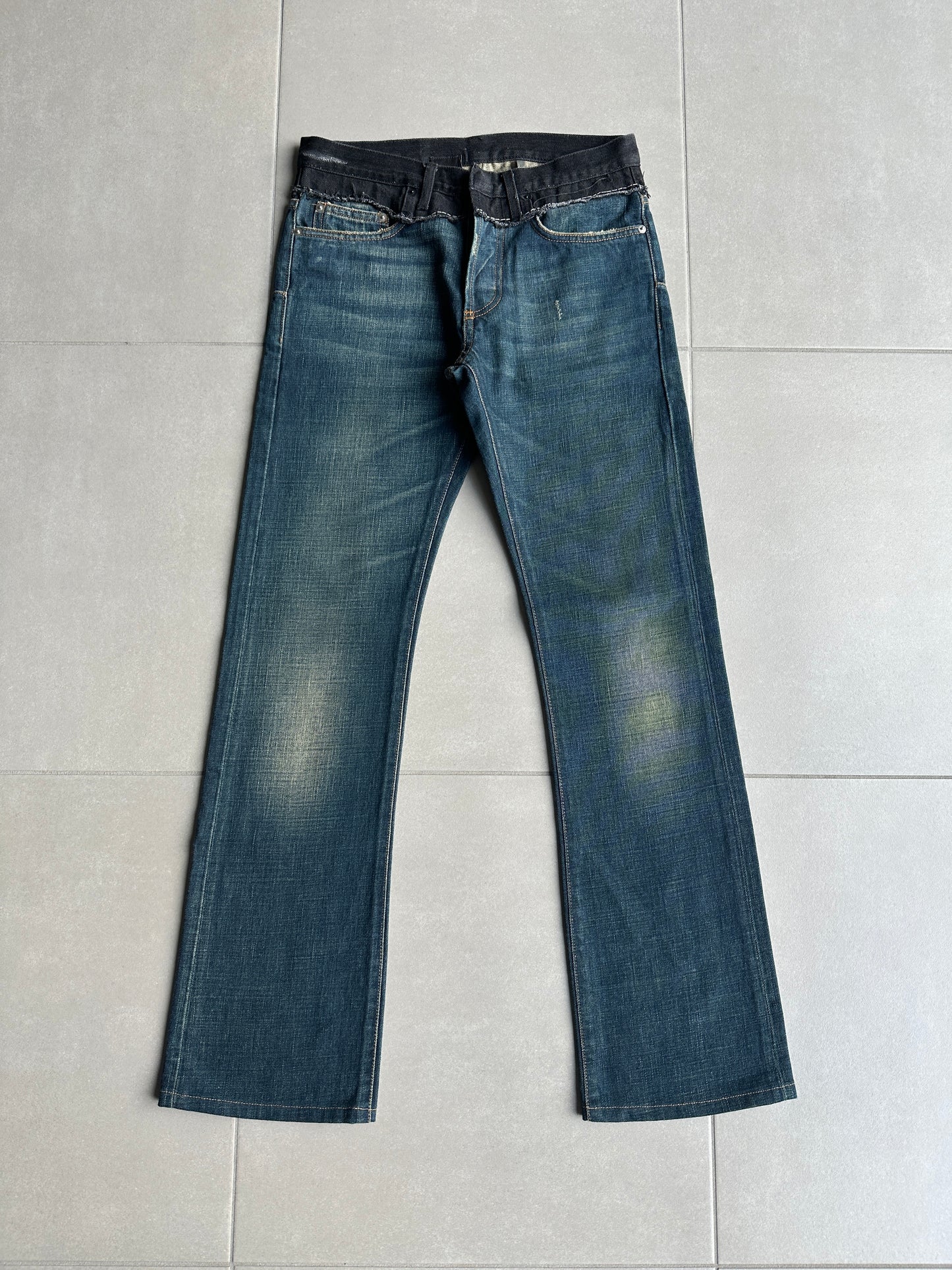Dior Homme AW06 "These Grey Days" Bootcut cummerbund denim