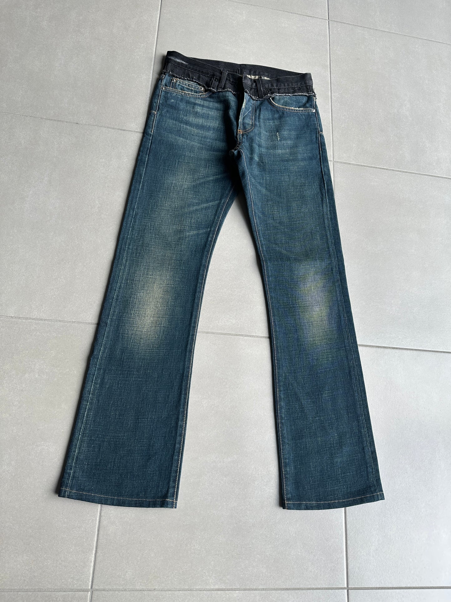 Dior Homme AW06 "These Grey Days" Bootcut cummerbund denim