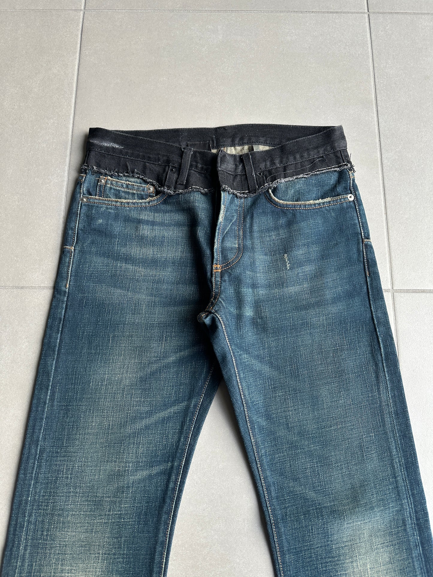 Dior Homme AW06 "These Grey Days" Bootcut cummerbund denim