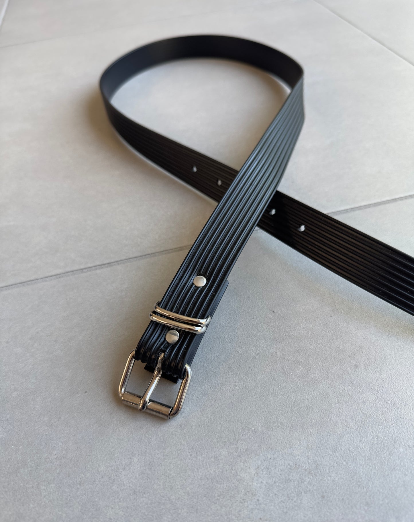 Helmut Lang circa 2000s rubber belt