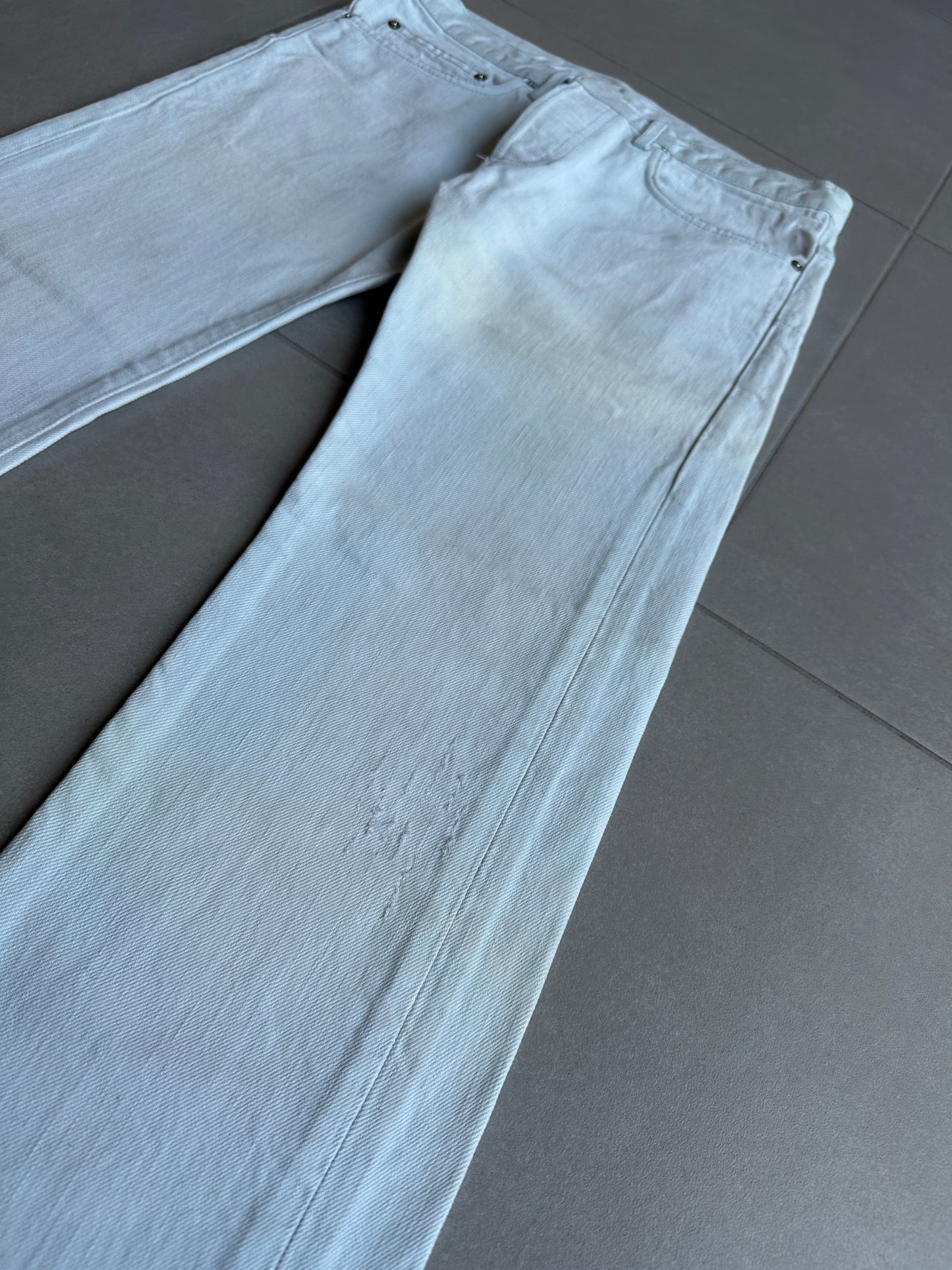 Dior Homme SS06 pastel blue clawmark denim