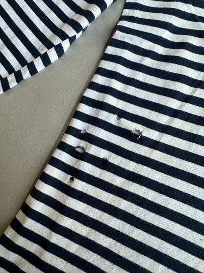 Balmain Homme AW11 distressed long sleeve striped shirt