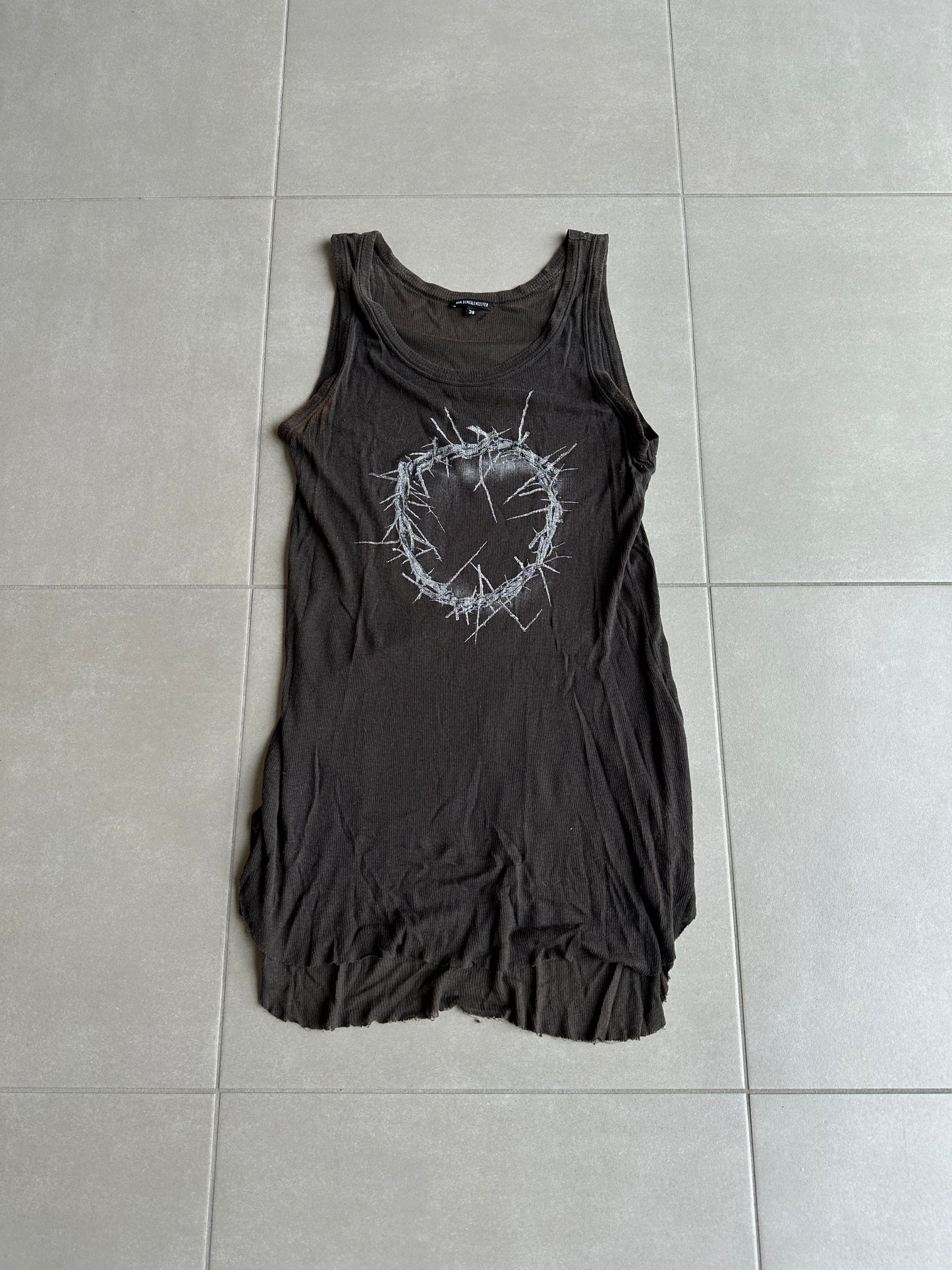 Ann Demeulemeester SS2010 Thorn crown ribbed tank top