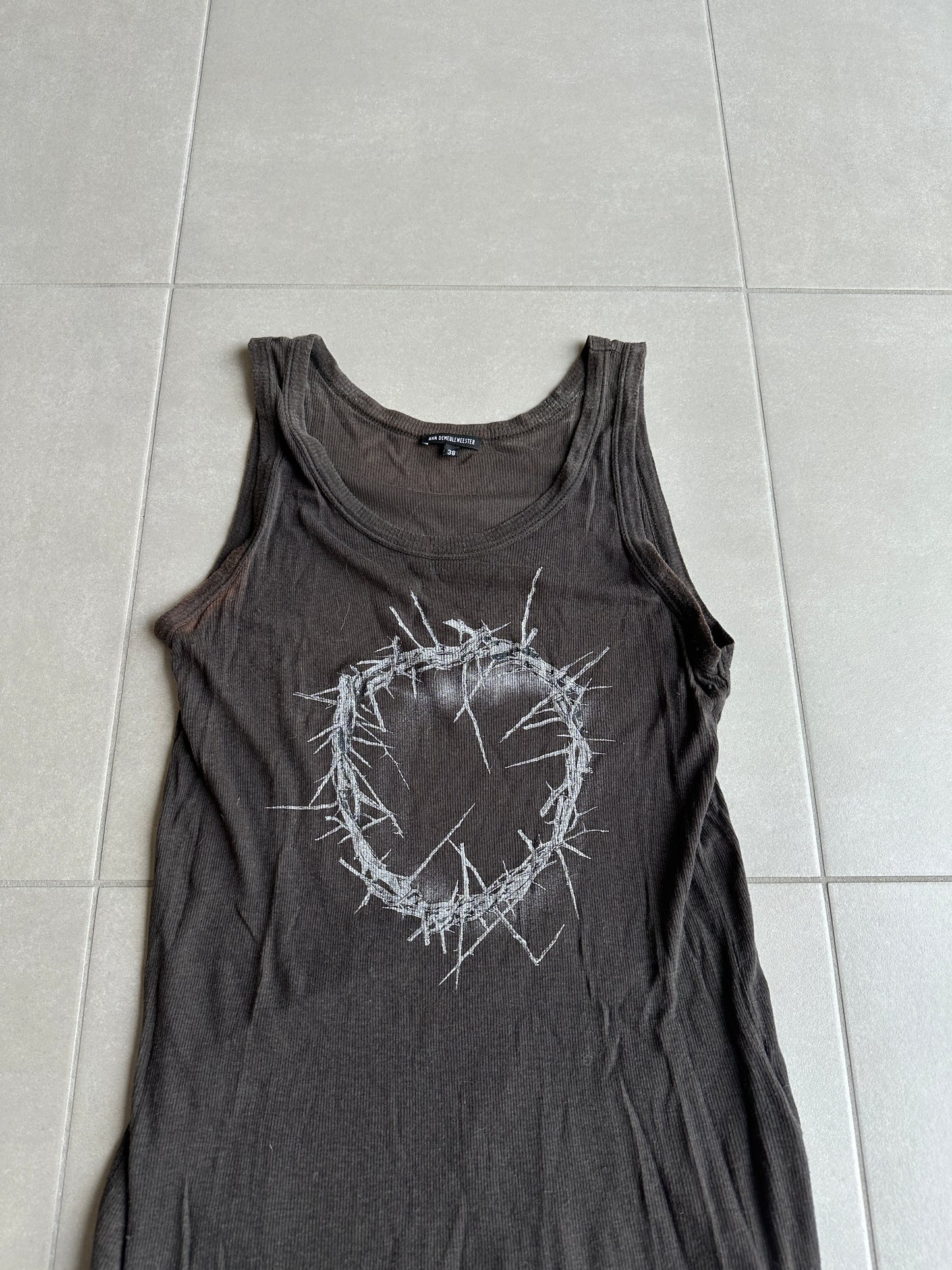 Ann Demeulemeester SS2010 Thorn crown ribbed tank top