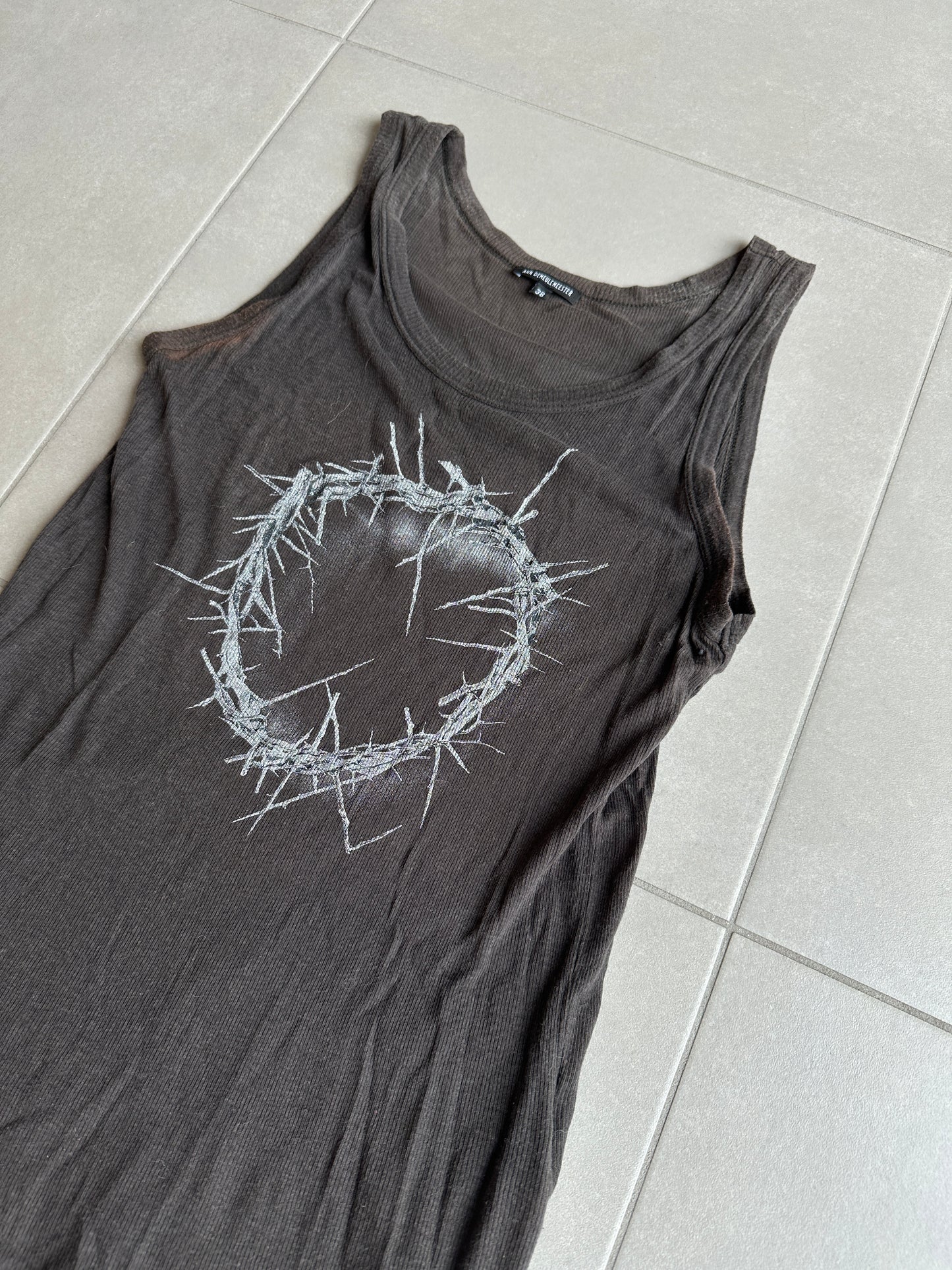 Ann Demeulemeester SS2010 Thorn crown ribbed tank top