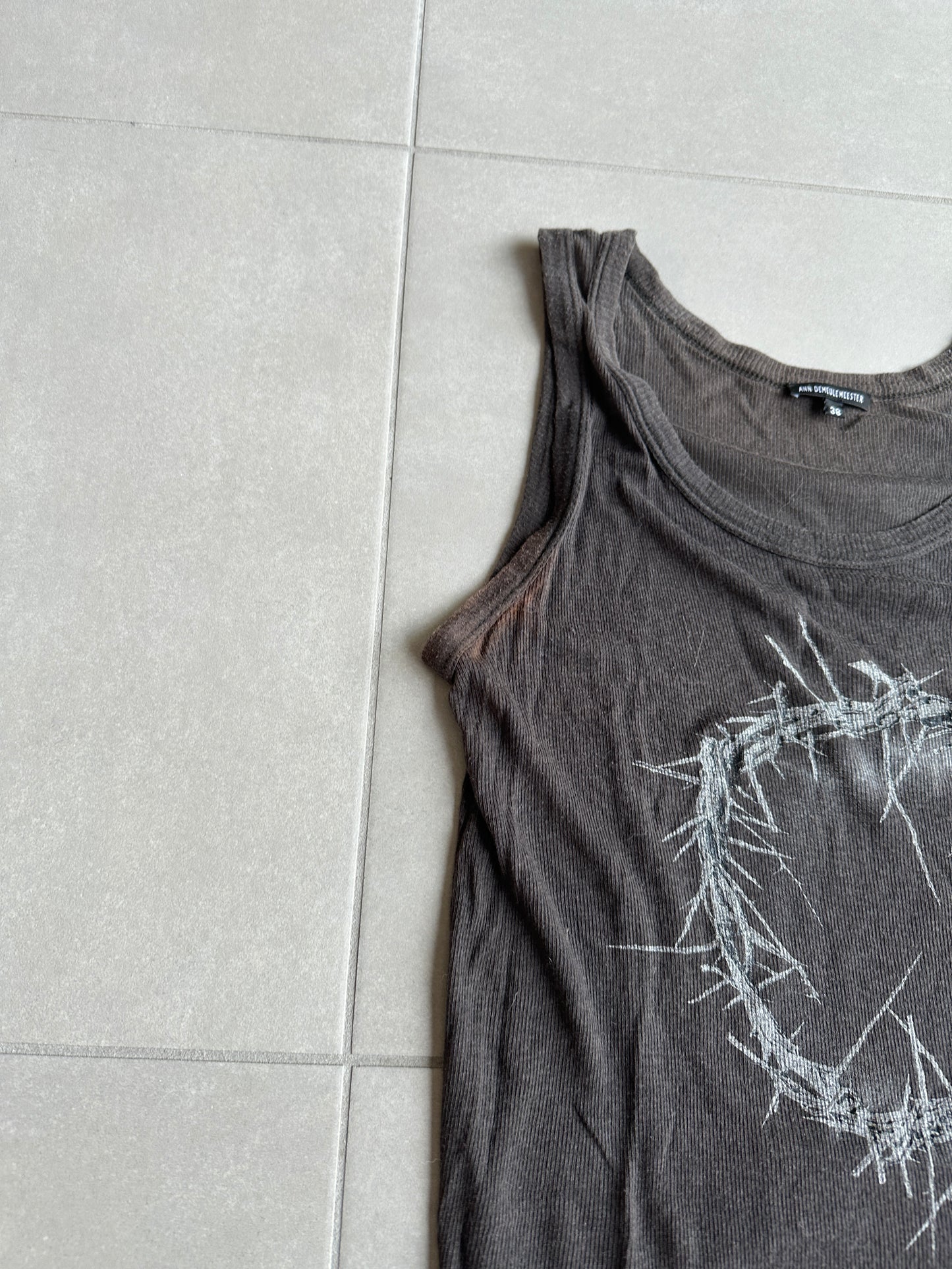 Ann Demeulemeester SS2010 Thorn crown ribbed tank top