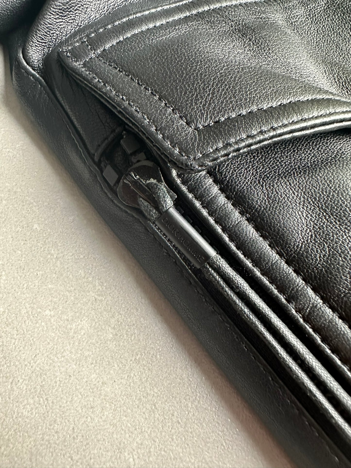 Dior Homme SS04 "strip" leather A2 jacket