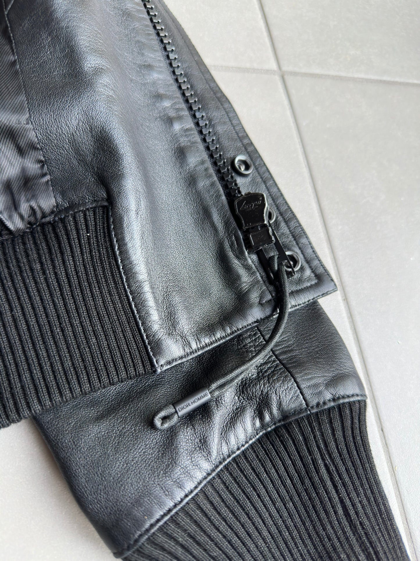 Dior Homme SS04 "strip" leather A2 jacket