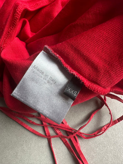 Dior Homme SS02 "red/boys don't cry" fringe tank top