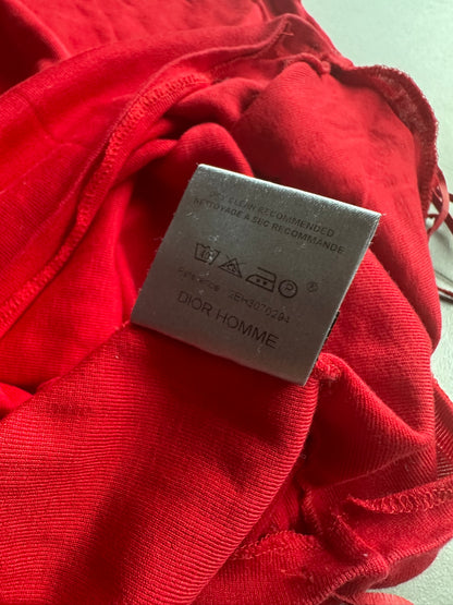 Dior Homme SS02 "red/boys don't cry" fringe tank top