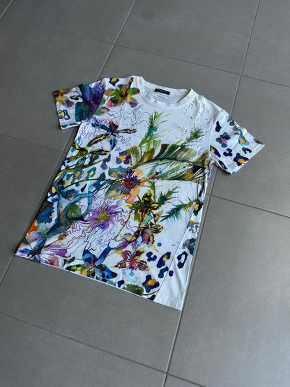 Balmain Homme AW2010 distressed floral print t-shirt