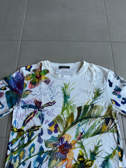Balmain Homme AW2010 distressed floral print t-shirt