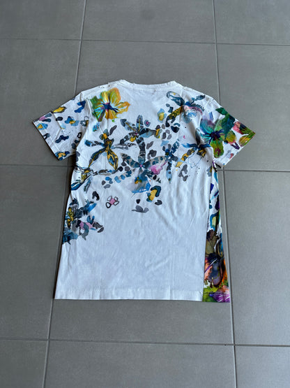 Balmain Homme AW2010 distressed floral print t-shirt