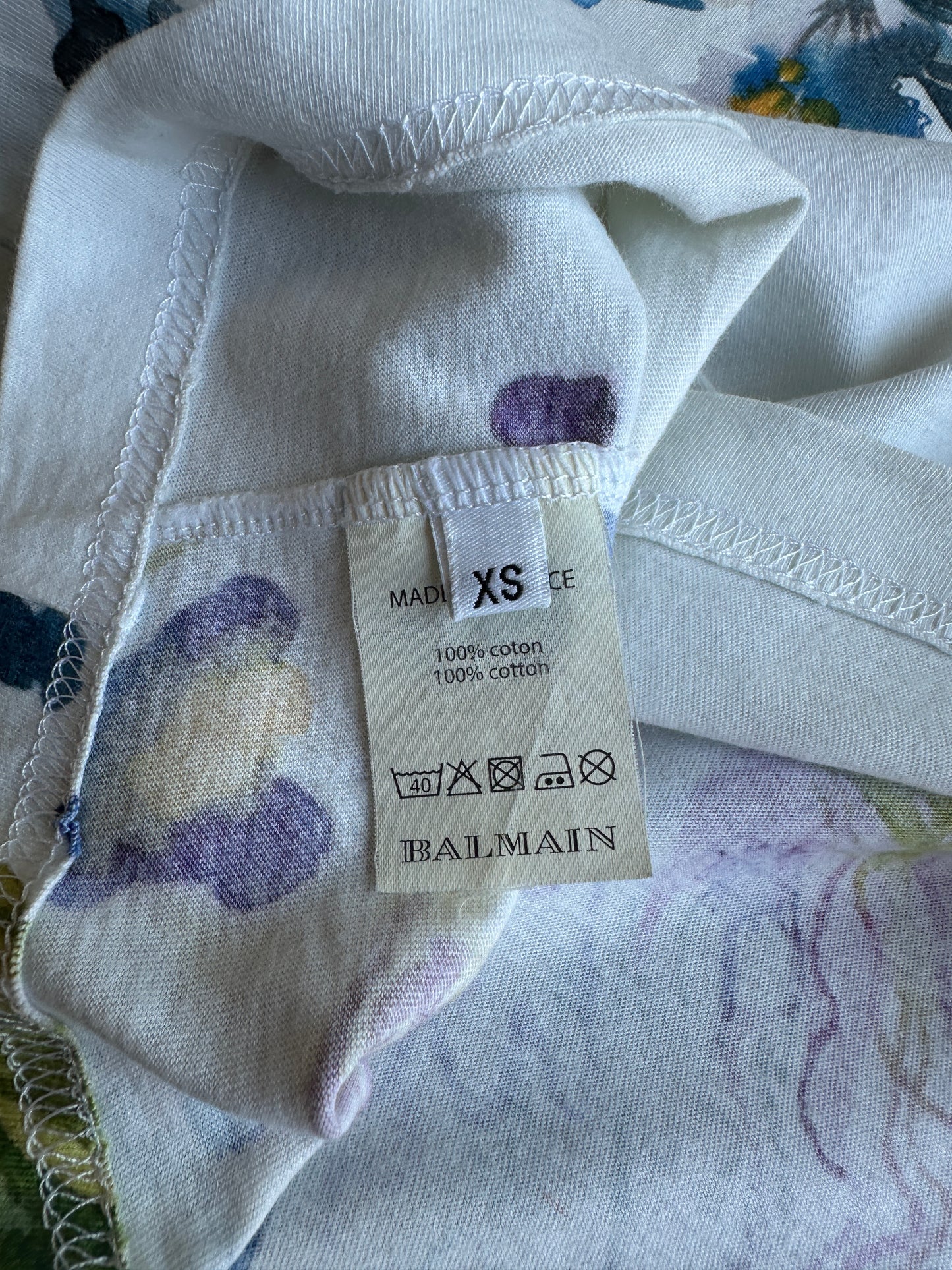 Balmain Homme AW2010 distressed floral print t-shirt