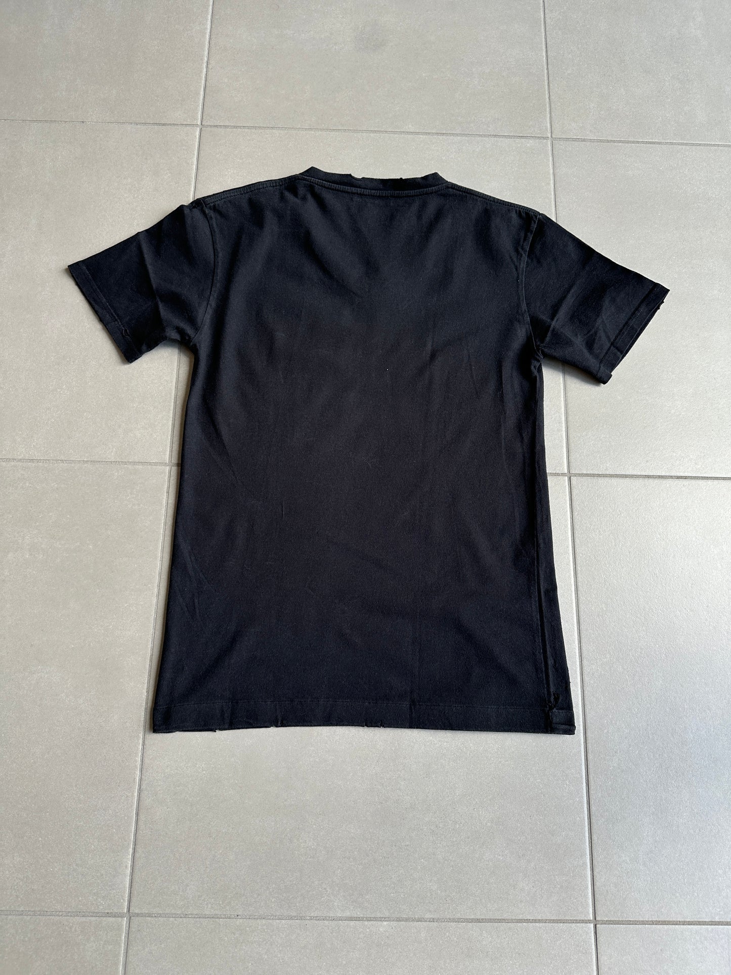 Balmain Homme AW2010 shotgun distressed V-neck t-shirt