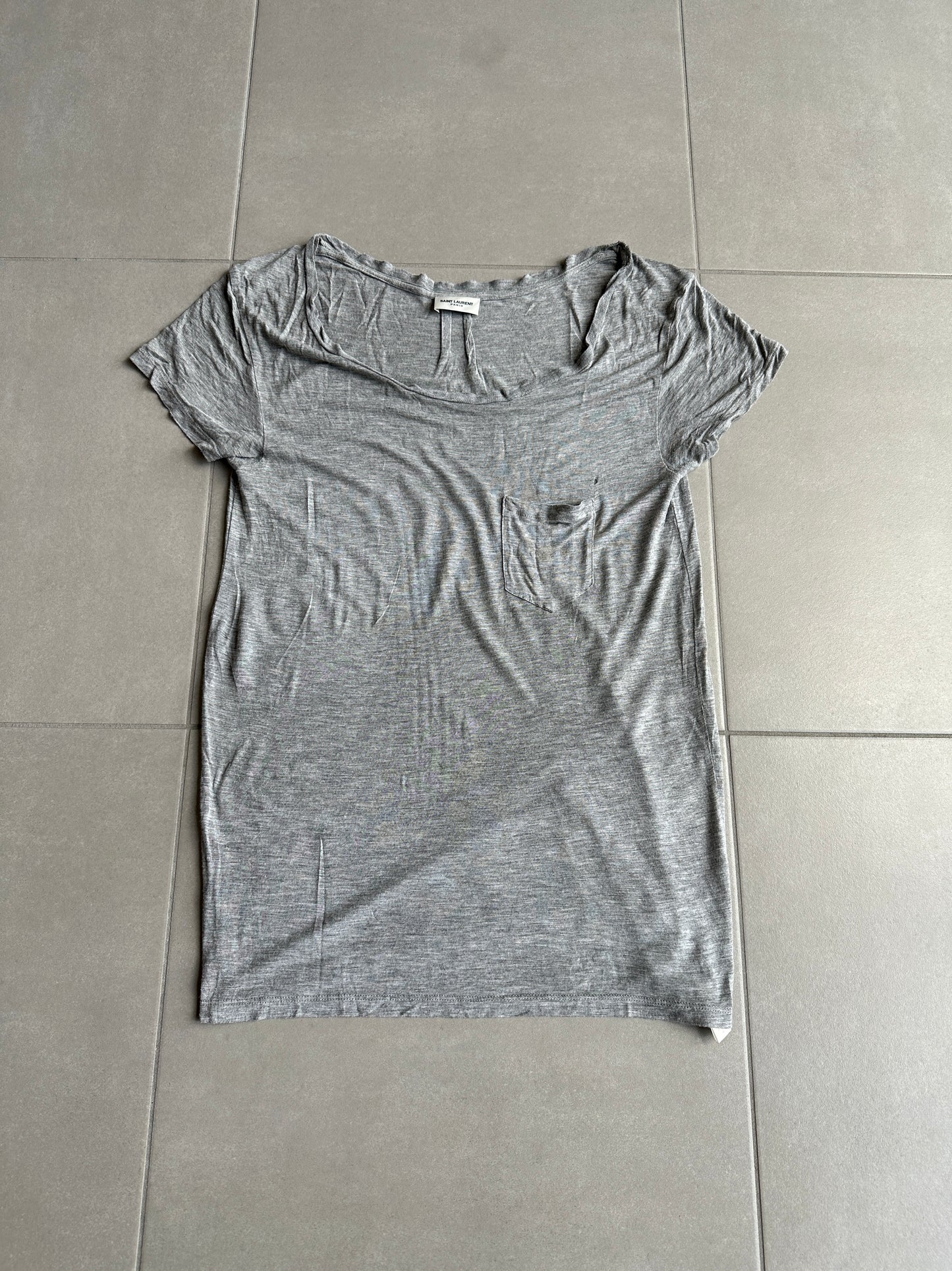 Saint Laurent Paris SS15 silk pocket T-shirt