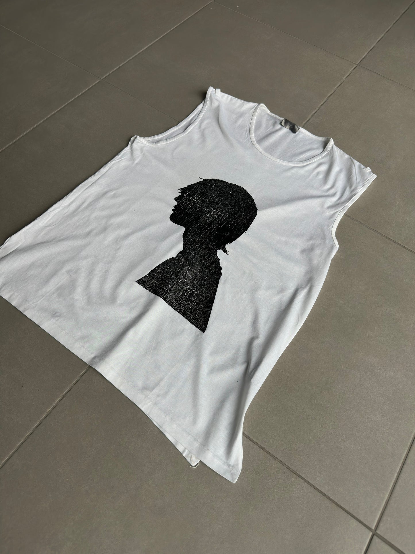 Dior Homme SS03 “Follow me” silhouette print tank top