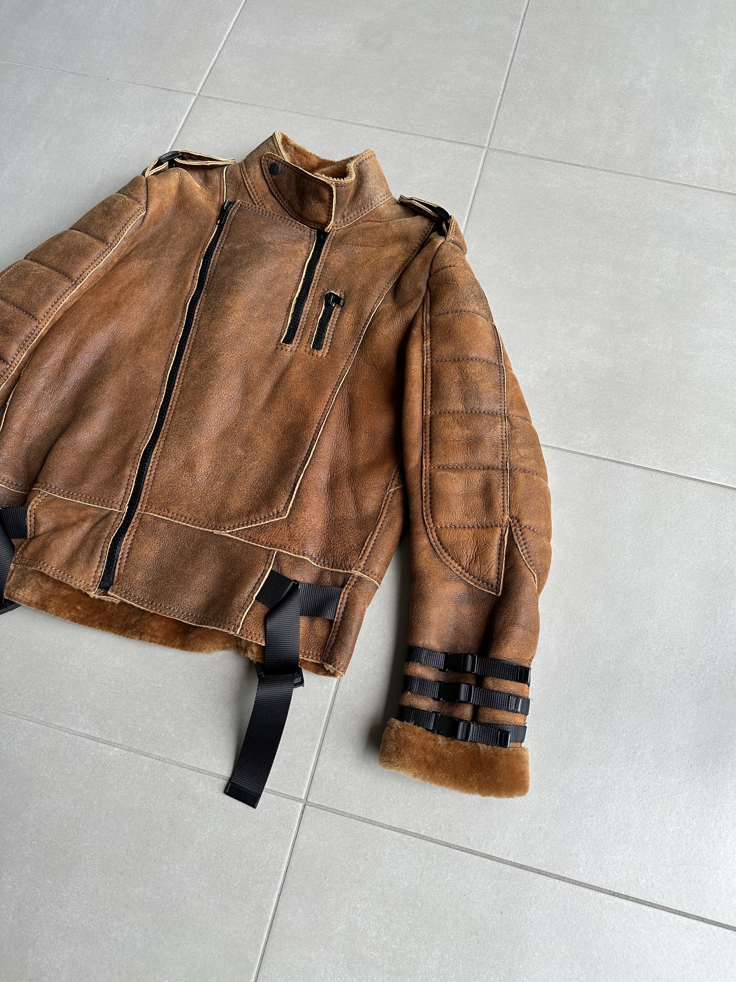 Dior Homme AW07 "Navigate" shearling mouton leather jacket